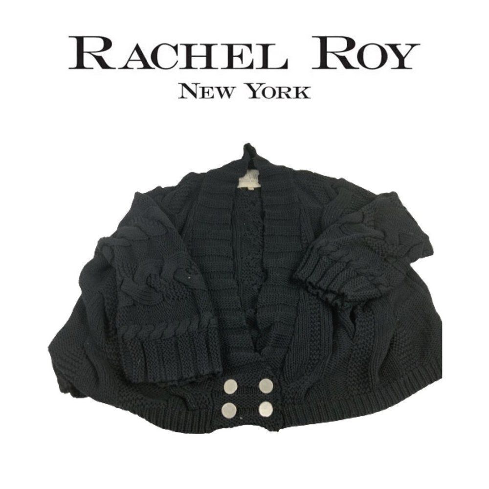 Rachael Roy Black Knit Sweater Sz L
